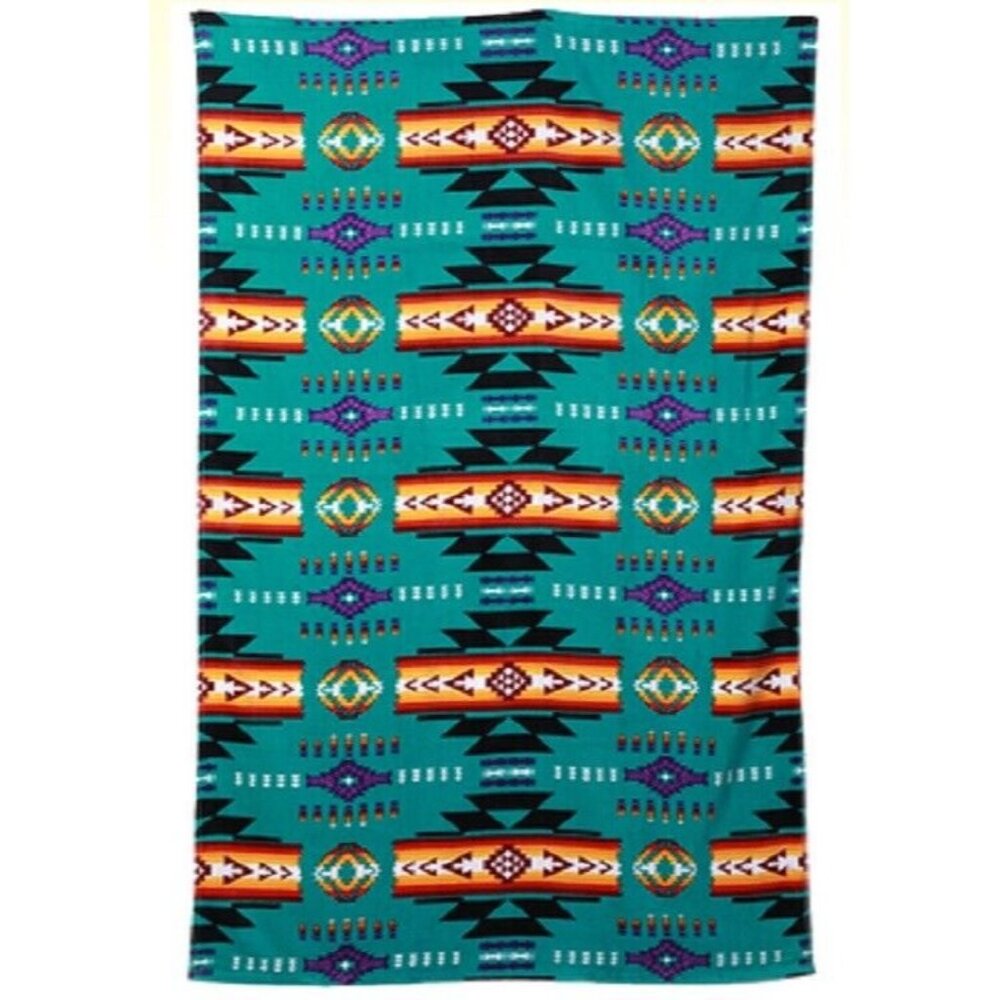 New Teal Green Oversized Native Southwest Bath Beach Pool Gift Towel Aztec Art